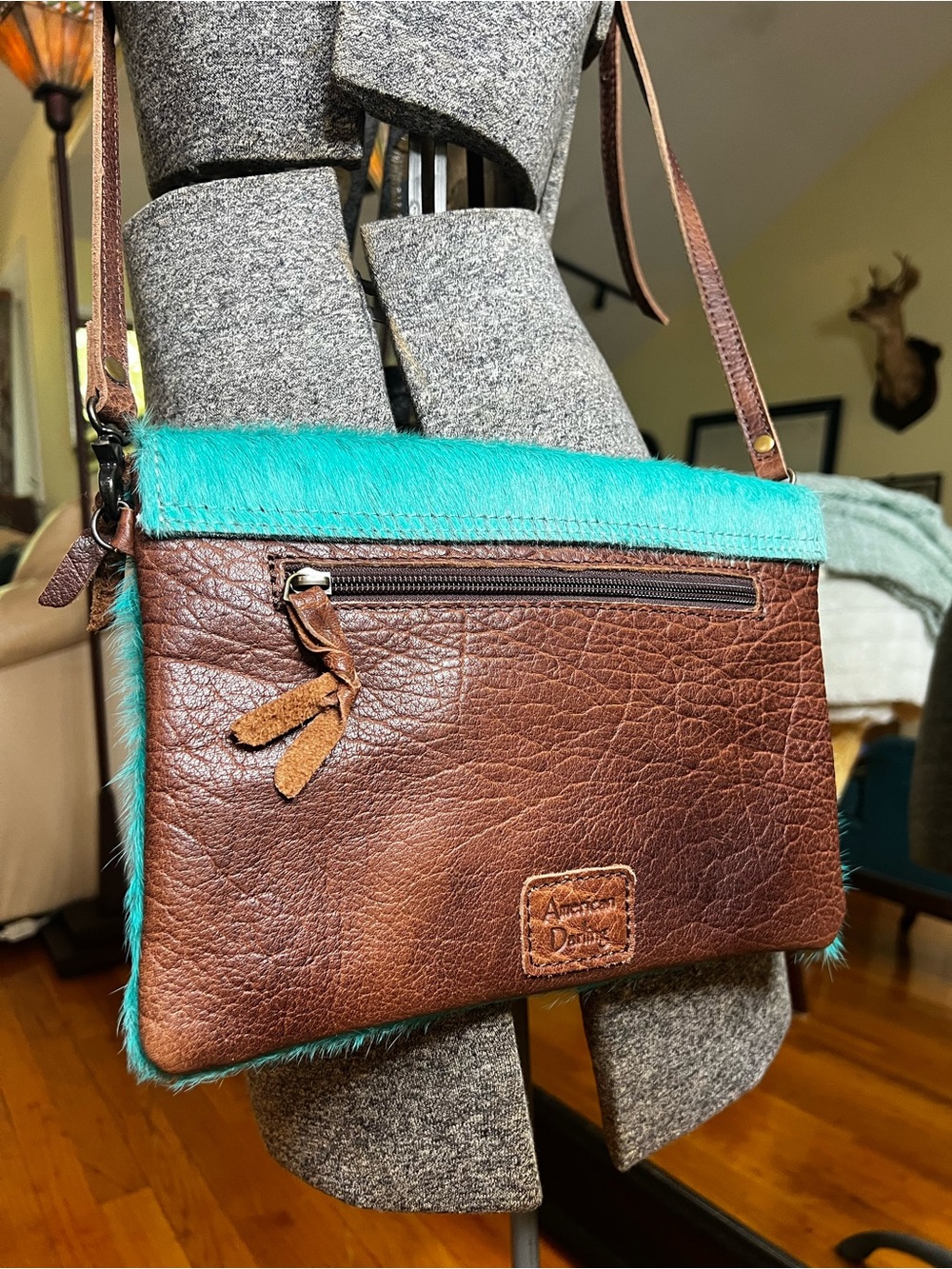 American Darling Envelope Hair on Leather Crossbody/Shoulder Bag - Picture 5 of 10